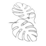 Large Gold Palm Leaf Dangle Earrings for Women