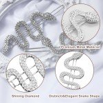 Sparkly Rhinestone Snake Hair Clips - 2 Pack