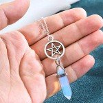 Trendy Star & Hexagonal Stone Pendant Necklace