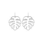 Large Gold Palm Leaf Dangle Earrings for Women