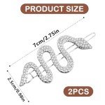 Sparkly Rhinestone Snake Hair Clips - 2 Pack