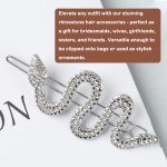 Sparkly Rhinestone Snake Hair Clips - 2 Pack