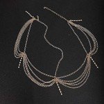 Gold Rhinestone Hair Chain for Weddings and Proms