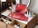 Satin Makeup Bag and Jewelry Organizer - Chestnut