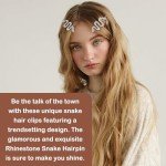 Sparkly Rhinestone Snake Hair Clips - 2 Pack