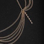 Gold Rhinestone Hair Chain for Weddings and Proms