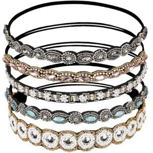 5pcs Rhinestone Beaded Hairbands for Women
