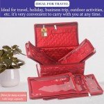 Satin Makeup Bag and Jewelry Organizer - Chestnut