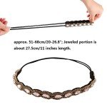 5pcs Rhinestone Beaded Hairbands for Women