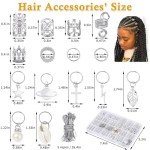 259 Pcs Silver Hair Jewelry and Accessories Set