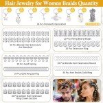 259 Pcs Silver Hair Jewelry and Accessories Set