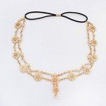 Gold Crystal Flower Headband for Women