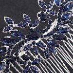 Elegant Blue Rhinestone Bridal Hair Comb