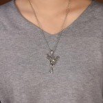 Trendy Unisex Pendant Necklace with Scissors and Comb