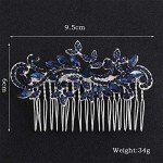 Elegant Blue Rhinestone Bridal Hair Comb