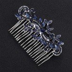 Elegant Blue Rhinestone Bridal Hair Comb
