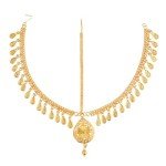 Gold Tone Indian Jewelry Set with Maang Tikka
