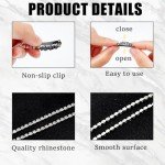 Rhinestone Tassel Hair Clip Chains - 6 Pcs