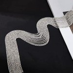 Rhinestone Tassel Hair Clip Chains - 6 Pcs