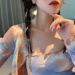 Rhinestone Tassel Hair Clip Chains - 6 Pcs