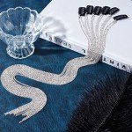 Rhinestone Tassel Hair Clip Chains - 6 Pcs