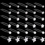 30-Pack Flower & Crystal Wedding Hair Pins