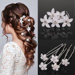 30-Pack Flower & Crystal Wedding Hair Pins