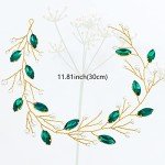 Elegant Green Pearl Bridal Hairvine Headband