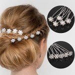30-Pack Flower & Crystal Wedding Hair Pins