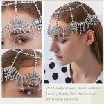 Vintage 1920s Rhinestone Mesh Headband with Tassels