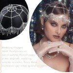 Vintage 1920s Rhinestone Mesh Headband with Tassels