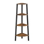 VASAGLE Rustic Industrial 4-Tier Corner Shelf