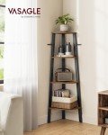 VASAGLE Rustic Industrial 4-Tier Corner Shelf