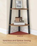 VASAGLE Rustic Industrial 4-Tier Corner Shelf
