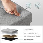 Light Grey Folding Storage Ottoman Bench Stool