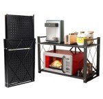Foldable 2-Tier Microwave Stand for Kitchen