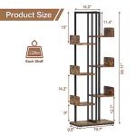 8-Tier Industrial Wood and Metal Bookshelf