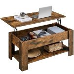 Yaheetech Rustic Lift Top Coffee Table with Storage
