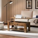 Yaheetech Rustic Lift Top Coffee Table with Storage