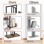 8-Tier Industrial Wood and Metal Bookshelf