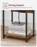 Set of 2 Rustic End Tables with Charging Station