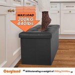 COSYLAND Foldable Leather Ottoman Bench with Storage