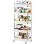 5-Tier Rolling Utility Cart for Home Organization