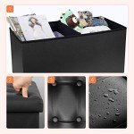 COSYLAND Foldable Leather Ottoman Bench with Storage