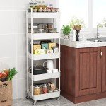 5-Tier Rolling Utility Cart for Home Organization