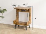 GYIIYUO Rustic Side Table Set with USB Ports