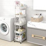 5-Tier Rolling Utility Cart for Home Organization