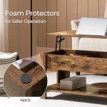 Yaheetech Rustic Lift Top Coffee Table with Storage