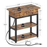 Rolanstar Charging End Table with USB Ports