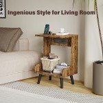 GYIIYUO Rustic Side Table Set with USB Ports